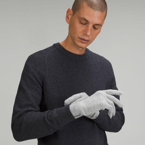 Lululemon Men’s Cold Pursuit Merino Wool Tech Gloves Grey Large XL NWT - Picture 2 of 6